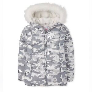 Girls Foil Camo Jacket Children Place Size 10/12